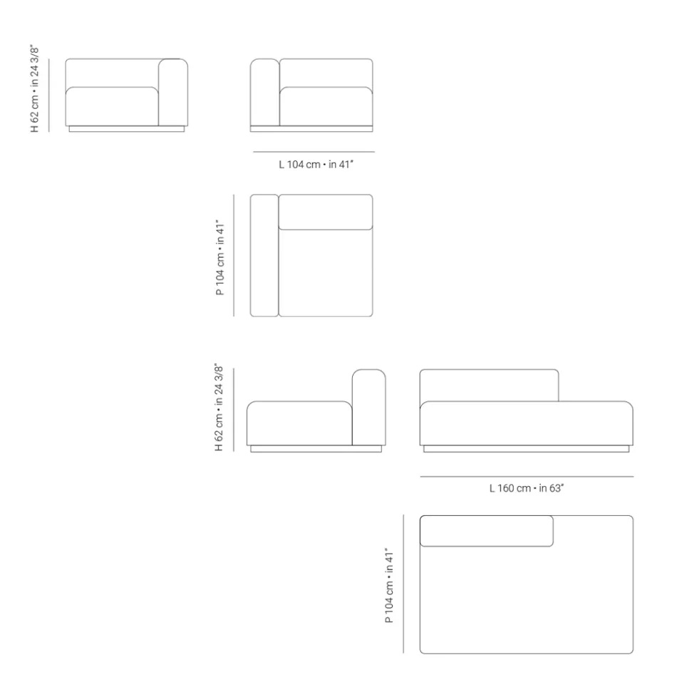 Sofá modular para exteriores en madera contrachapada marina Made in Italy - Bahias Viadurini