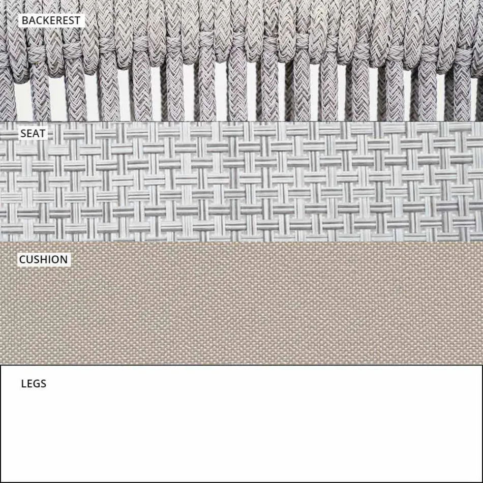 Tela tapizada apilable para exteriores de dos plazas para sofá - Smart by Varaschin Viadurini