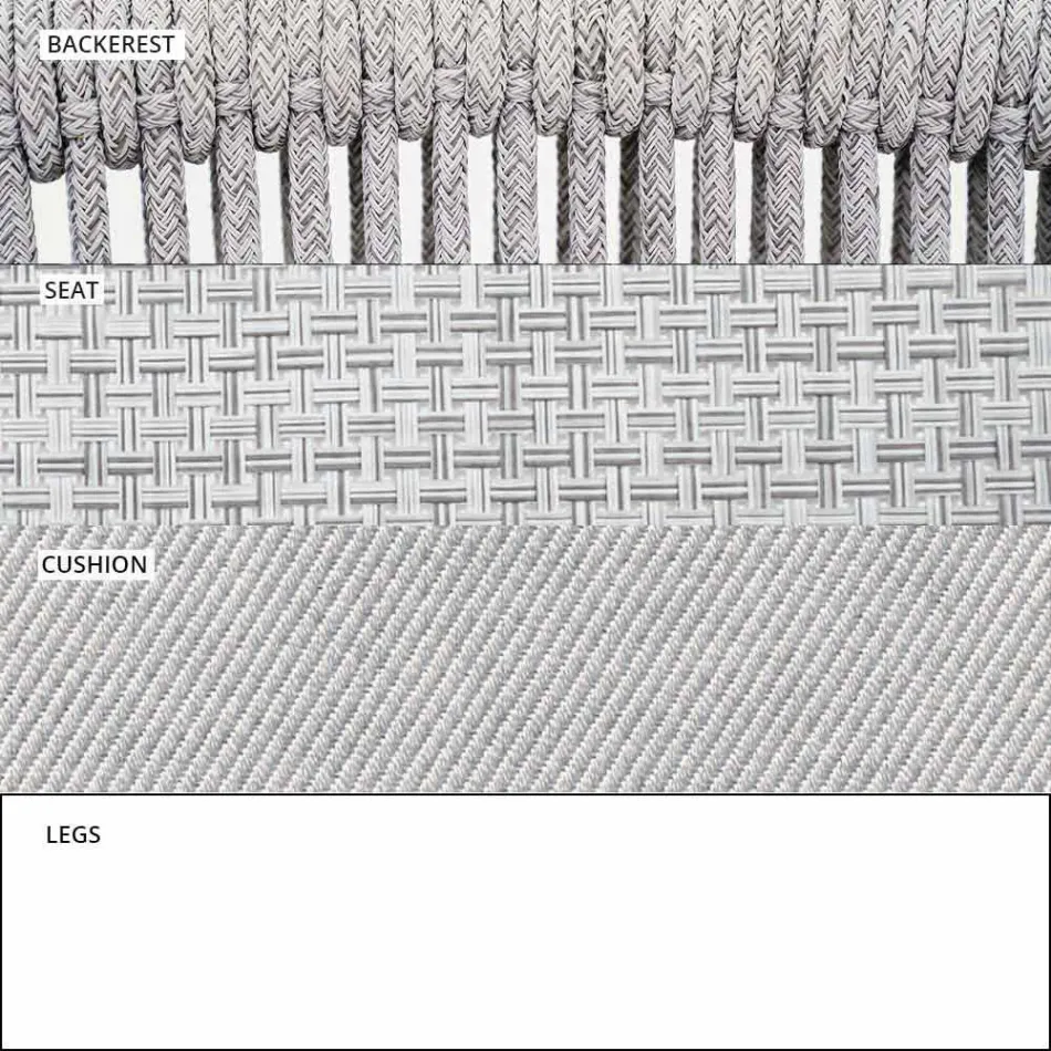 Tela tapizada apilable para exteriores de dos plazas para sofá - Smart by Varaschin Viadurini