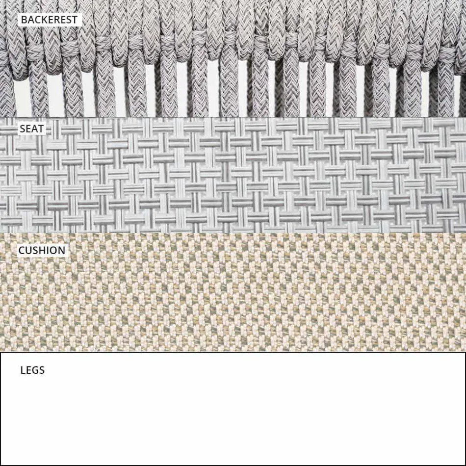 Tela tapizada apilable para exteriores de dos plazas para sofá - Smart by Varaschin Viadurini