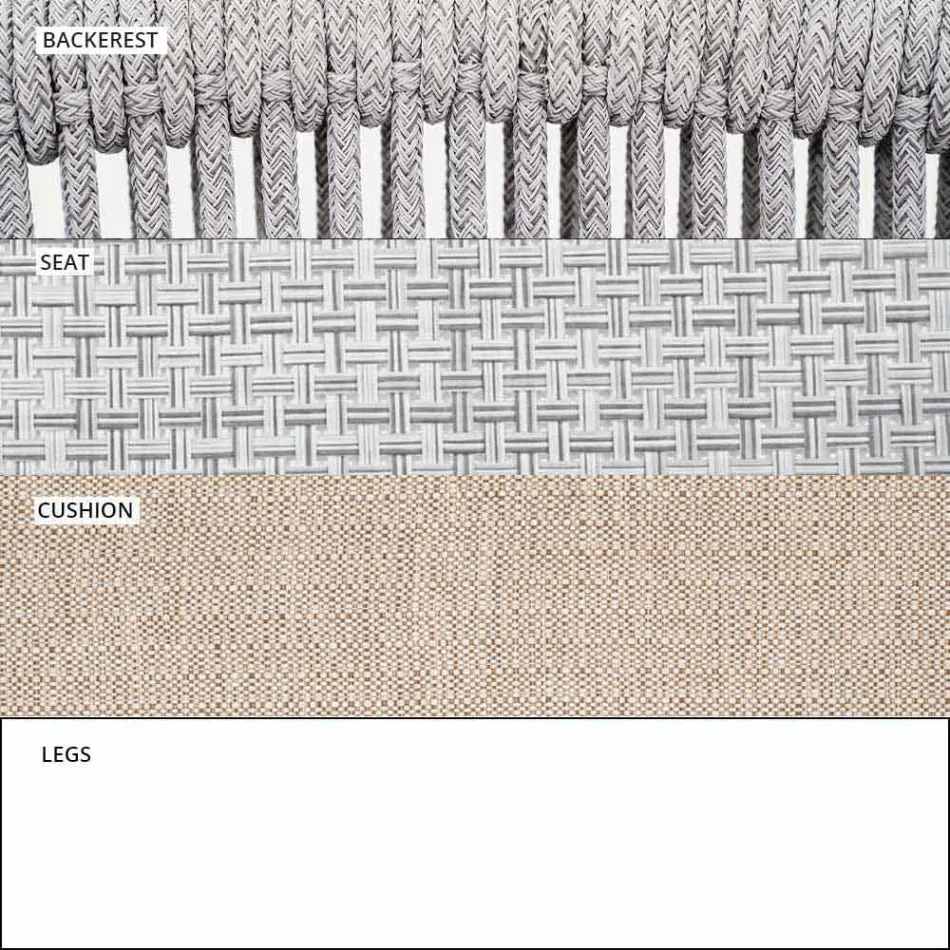 Tela tapizada apilable para exteriores de dos plazas para sofá - Smart by Varaschin Viadurini