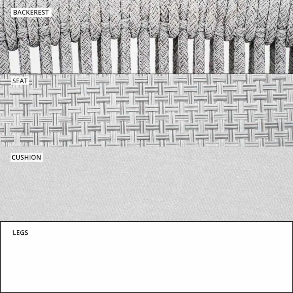Tela tapizada apilable para exteriores de dos plazas para sofá - Smart by Varaschin Viadurini