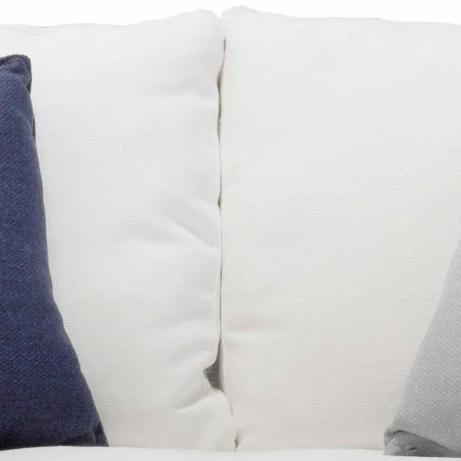 Sofá de exterior en acero y cojines blancos de PVC tejido - Ontario6 Viadurini