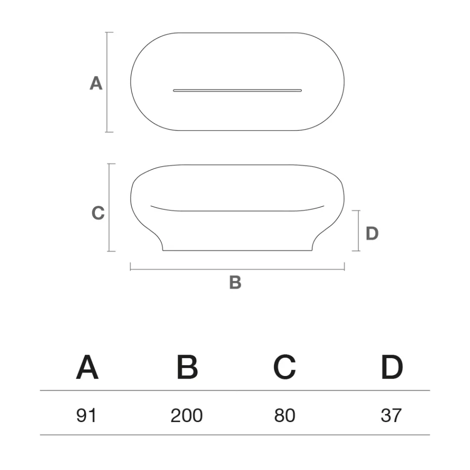 Sofá de exterior de polietileno disponible en varios colores - Toalla Viadurini