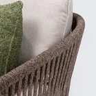 Sofá de exterior en tejido de teca y polietileno - Jhon Viadurini