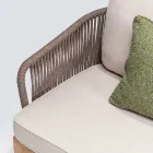 Sofá de exterior en tejido de teca y polietileno - Jhon Viadurini