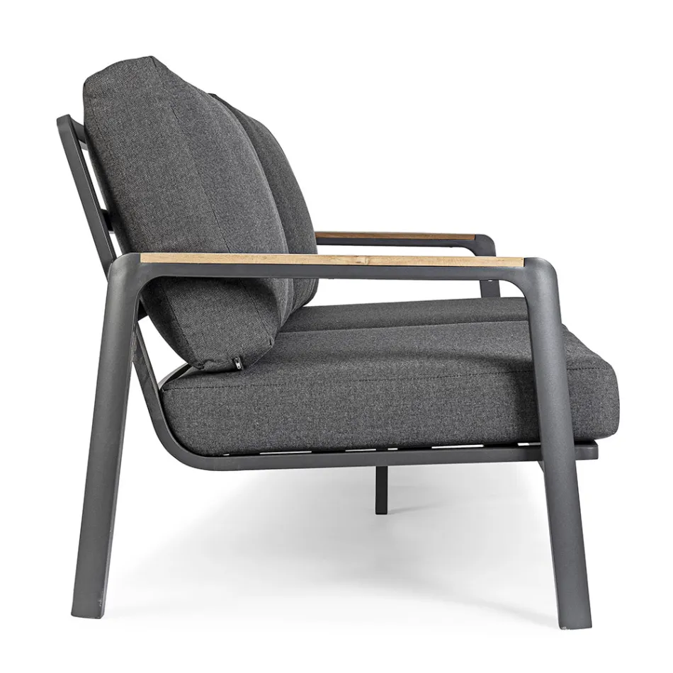 Sofá de exterior en tela con estructura de aluminio, Homemotion - Cara Viadurini