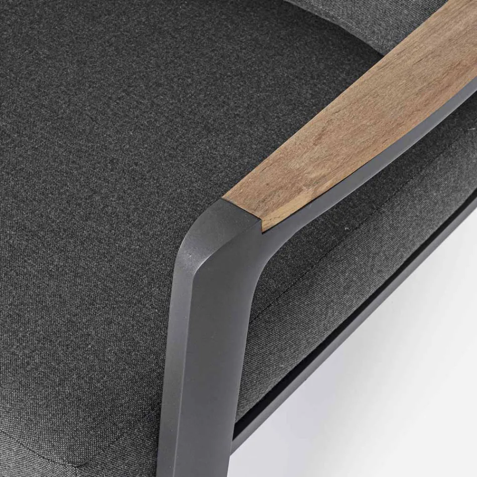 Sofá de exterior en tela con estructura de aluminio, Homemotion - Cara Viadurini