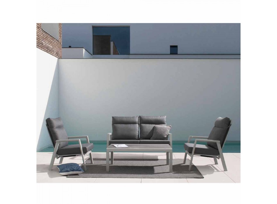 Sofá de exterior en tela y aluminio con respaldo reclinable - Nathy Viadurini