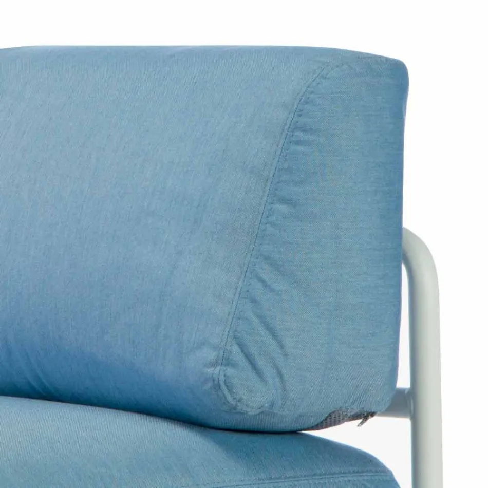 Sofá esquinero modular en metal y tela Made in Italy - Cola Viadurini