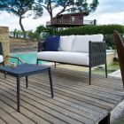 Sofá de jardín de 2 plazas en aluminio y cuerda Made in Italy - Nymeria Viadurini