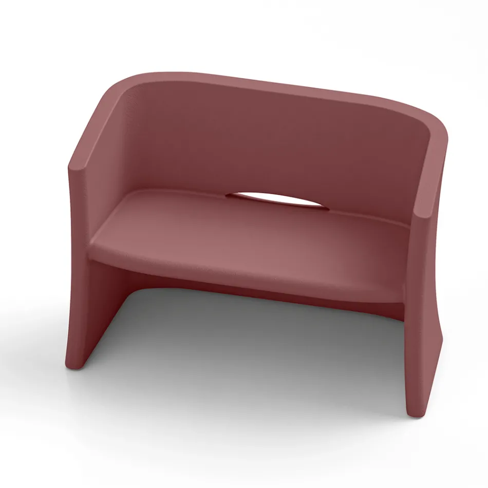 Sofá de jardín de 2 plazas en polietileno de colores Made in Italy - Gomez Viadurini