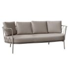 Cojines de sofá de jardín de 3 plazas incluidos en acero Made in Italy - Brienne Viadurini
