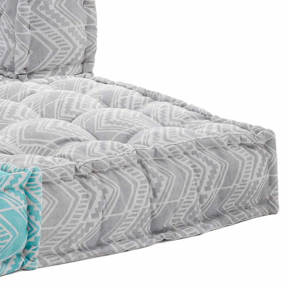 Sofá de jardín étnico de dos plazas en tela repelente al agua - Shamo Viadurini