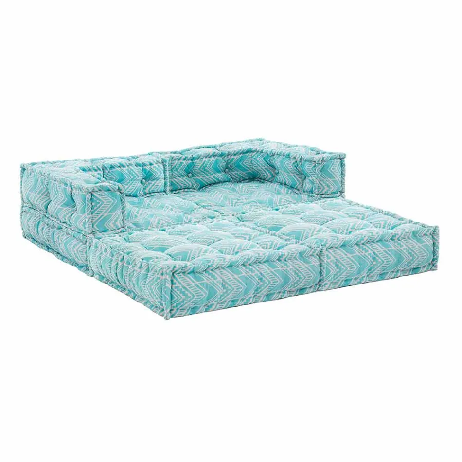 Sofá de jardín étnico de dos plazas en tela repelente al agua - Shamo Viadurini