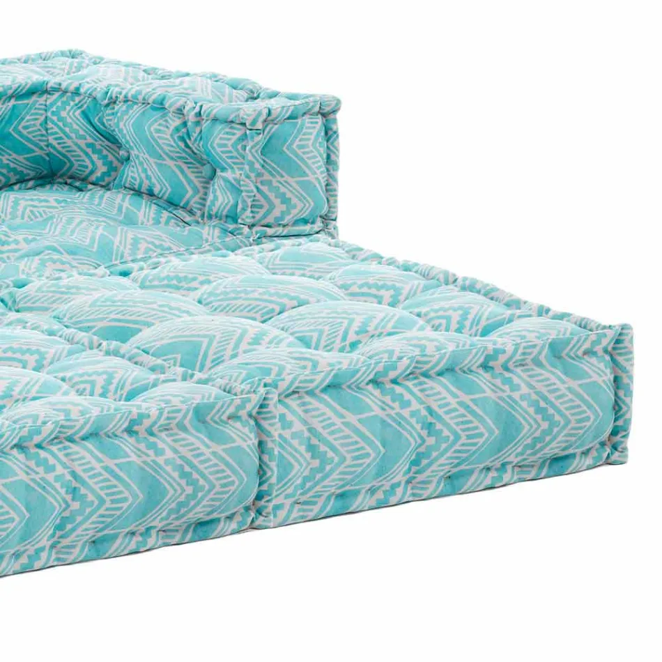 Sofá de jardín étnico de dos plazas en tela repelente al agua - Shamo Viadurini