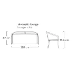 Sofá de jardín con base de aluminio y asiento de textileno Made in Italy - Maureen Viadurini