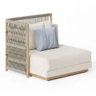 Sofá de jardín modular con estructura baja de madera Made in Italy - Rubik Viadurini
