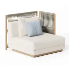Sofá de jardín modular con estructura baja de madera Made in Italy - Rubik Viadurini
