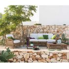 Sofá de jardín de 2 o 3 plazas en aluminio y WaProLace Made in Italy - Yetta Viadurini