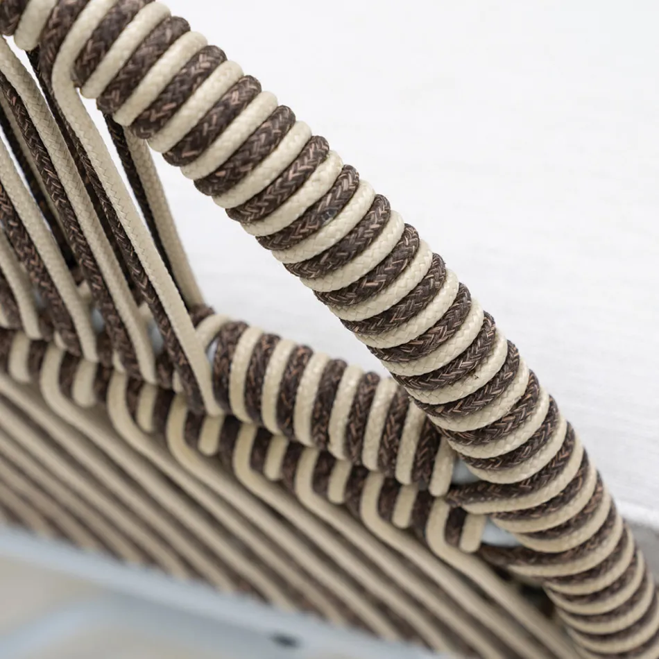 Sofá de Jardín en Aluminio y Tejido de Cuerda - Alcor Viadurini