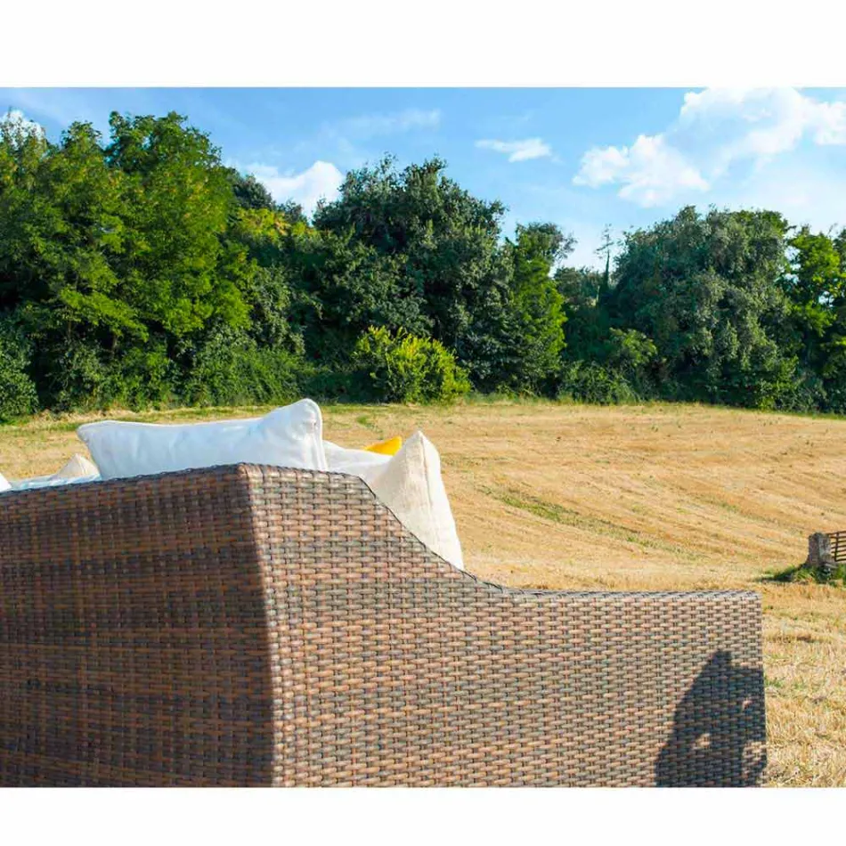 jardín tejida a mano Sofá polietileno Joe Coffee Viadurini