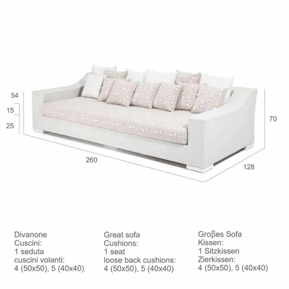 jardín tejida a mano Sofá polietileno Joe Coffee Viadurini