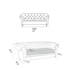 Sofá de interior con patas de madera y ruedas de metal Made in Italy - Giocoso Viadurini