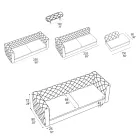 Sofá de salón con reposacabezas reclinable y península - Unleashed Viadurini