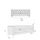 Sofá de salón con estructura y pies de madera Made in Italy - Comico Viadurini
