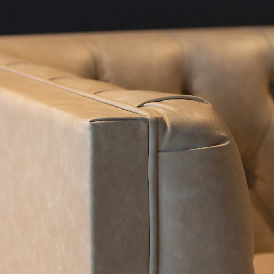 Sofá de salón con estructura y pies de madera Made in Italy - Comico Viadurini