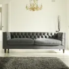 Sofá de salón con estructura y pies de madera Made in Italy - Comico Viadurini