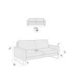 Sofá de salón con patas patín de metal cromado - Exclusivo Viadurini