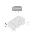 Sofá de salón de madera, poliuretano y metal Made in Italy - Sparkling Viadurini