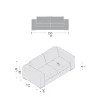 Sofá de salón de madera, poliuretano y metal Made in Italy - Sparkling Viadurini