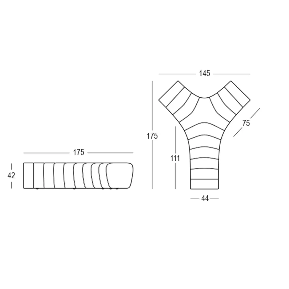 Sofá de oficina en polietileno de color mate Made in Italy - Galatea Viadurini