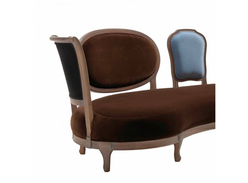 Sofá de diseño de lujo, 5 respaldos de madera maciza, fabricado en Italia, Manno Viadurini