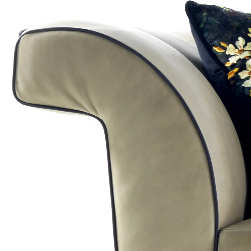 Sofá 3 plazas tapizado de diseño Grilli Shell hecho a mano en Italia Viadurini