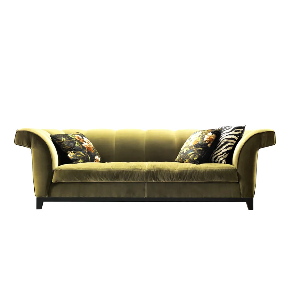 Sofá 3 plazas tapizado de diseño Grilli Shell hecho a mano en Italia Viadurini