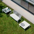 Sofá de dos plazas de jardín apilable de aluminio y tela - Smart By Varaschin Viadurini
