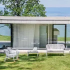 Sofá de dos plazas de jardín apilable de aluminio y tela - Smart By Varaschin Viadurini