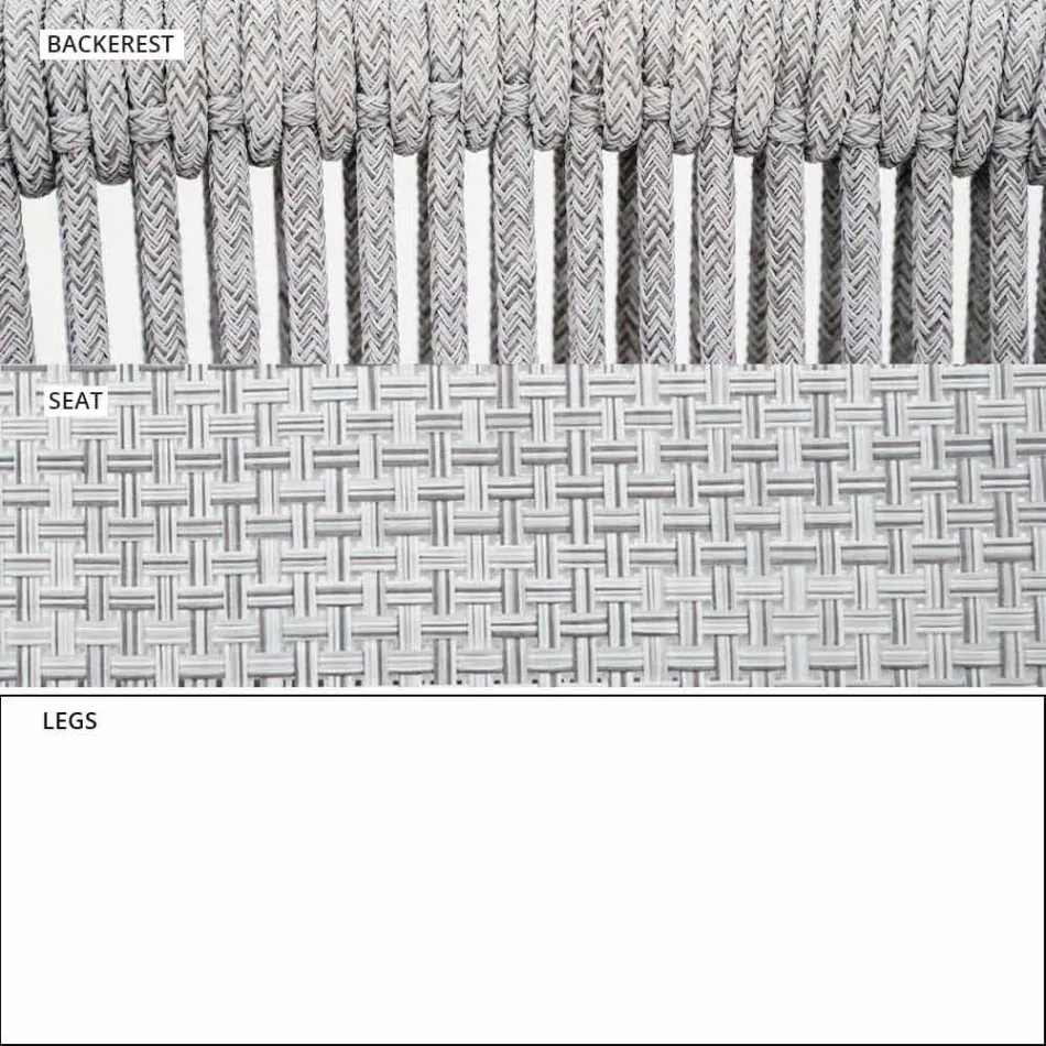 Sofá de dos plazas de jardín apilable de aluminio y tela - Smart By Varaschin Viadurini