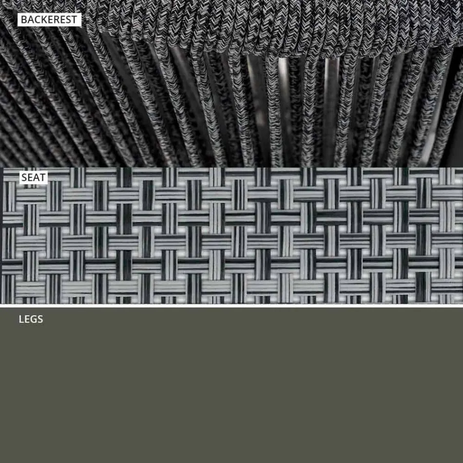 Sofá de dos plazas de jardín apilable de aluminio y tela - Smart By Varaschin Viadurini