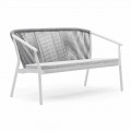 Sofá de dos plazas de jardín apilable de aluminio y tela - Smart By Varaschin