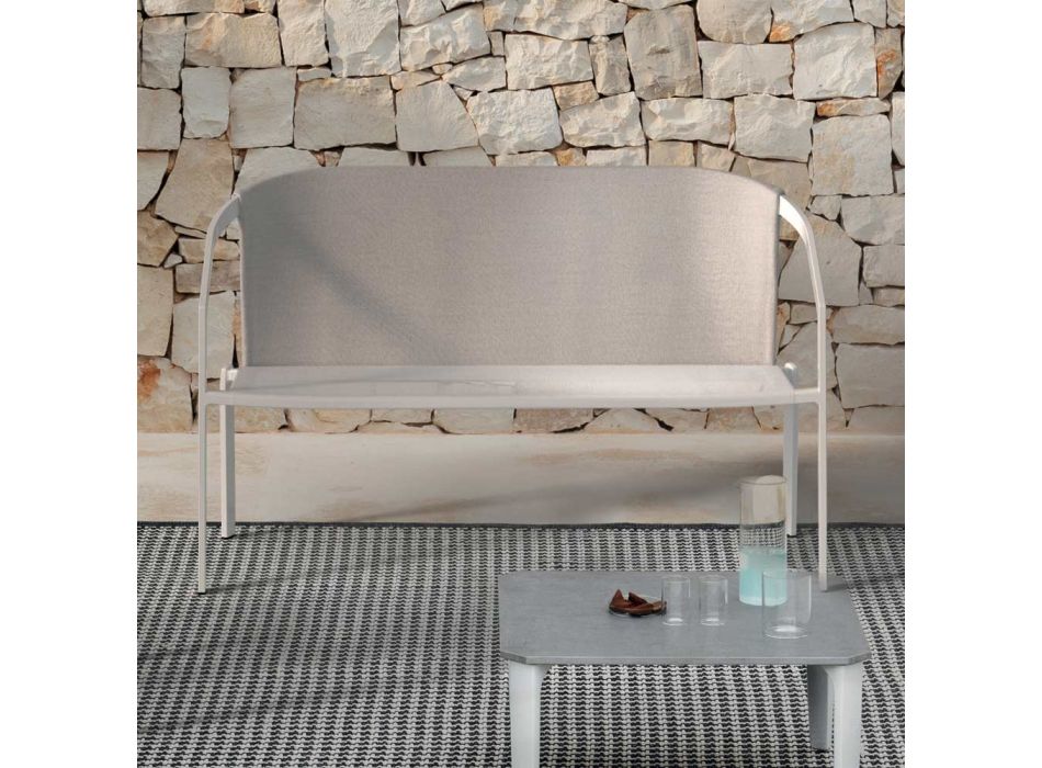 Sofá de exterior de 2 plazas con estructura de aluminio Made in Italy - Zaika Viadurini