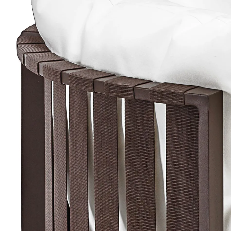 Sofá Exterior 2 Plazas en Aluminio con Cuerdas Diseño de Lujo 3 Acabados - Julie Viadurini