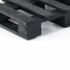 Sofá étnico acolchado de dos plazas en tela patchwork y madera - Fibra Viadurini