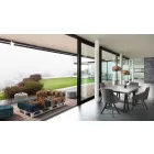 Sofá étnico acolchado de dos plazas en tela patchwork y madera - Fibra Viadurini