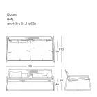 Sofá de metal para jardín moderno de alta calidad Made in Italy - Karol Viadurini
