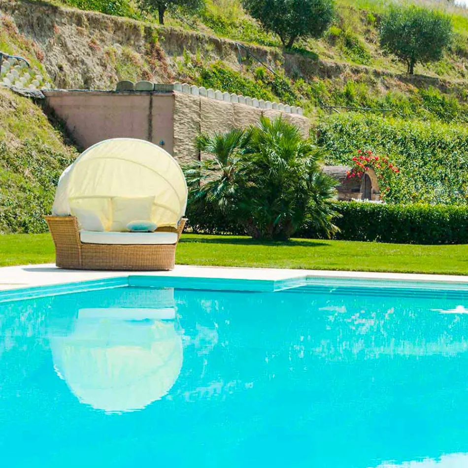 isla sofá de jardín relajante con Héctor hizo tejer a mano, de diseño moderno Viadurini